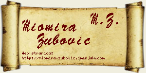 Miomira Zubović vizit kartica